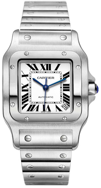 Cartier Santos Stainless Steel XL Fashionable Mens Wristwatch-W20098D6