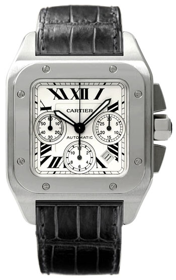 Cartier Santos 100 Fashionable Mens Automatic Chronograph Wristwatch-W20090X8