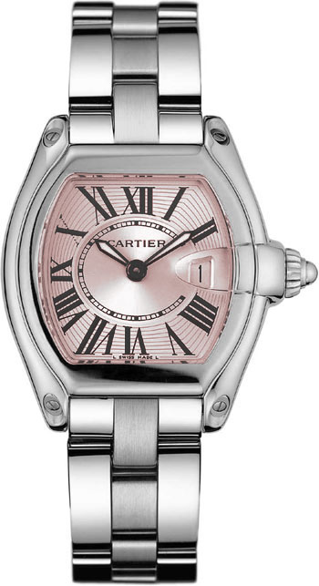 Cartier Roadster Series Stainless Steel Ladies Swiss Quartz Wristwatch-W62017V3