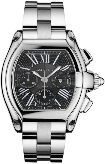 Cartier Roadster Chronograph Stainless Steel Mens Automatic Wristwatch-W62020X6