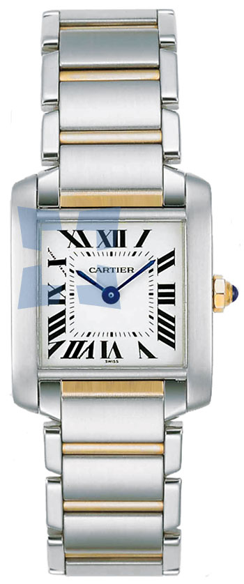 Cartier Tank Francaise Fashionable Stainless Steel Ladies Swiss Quartz Wristwatch-W51007Q4