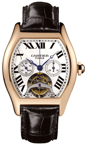 Cartier Tortue Tourbillon Fashionable Limited Edition Chronograph 18kt Rose Gold XL Mens Wristwatch-W1548151