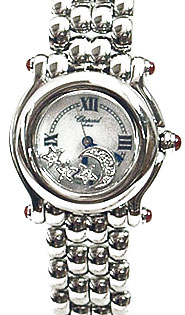 Chopard Happy Sport Series Diamond MoonStars Steel Style Ladies Quartz Watch 278250-21