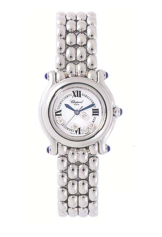 Chopard Happy Sport Series Diamond Steel Ladies Swiss Quartz Wristwatch 278250-23