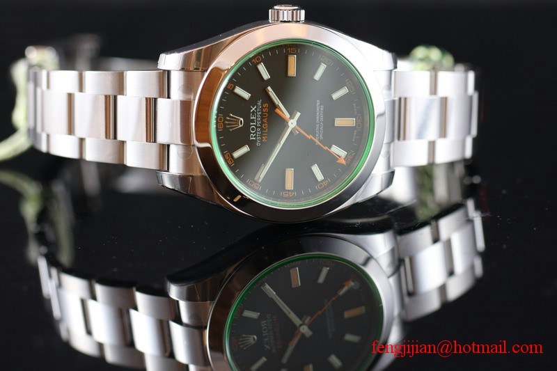 Rolex Green Crystal Milgauss Watch 116400GV-72400