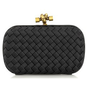 Hot Sell Bottega Veneta Impero Satin Clutch 113085 black