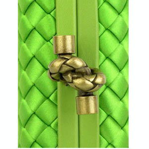 Bottega Veneta Impero Satin Clutch 113085 Green