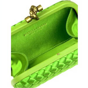 Bottega Veneta Impero Satin Clutch 113085 Green