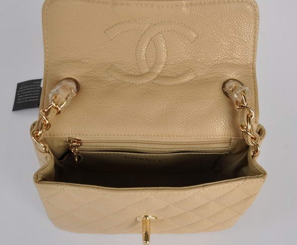 Chanel 2.55 mini Flap Bag 1115 Beige Sheepskin Golden Hardware