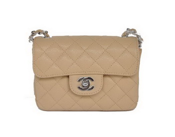 Chanel 2.55 mini Flap Bag 1115 Beige Sheepskin Silver Hardware