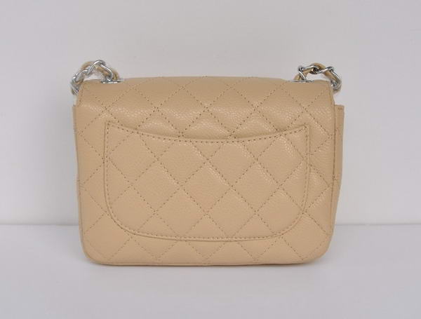 Chanel 2.55 mini Flap Bag 1115 Beige Sheepskin Silver Hardware