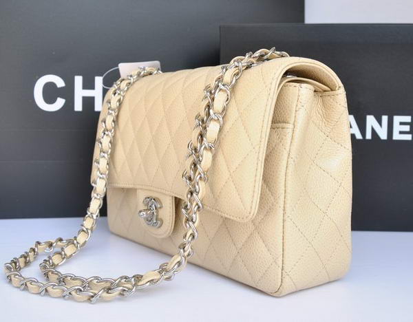 Chanel A1112 2.55 Series Flap Bag Original Caviar Leather Apricot