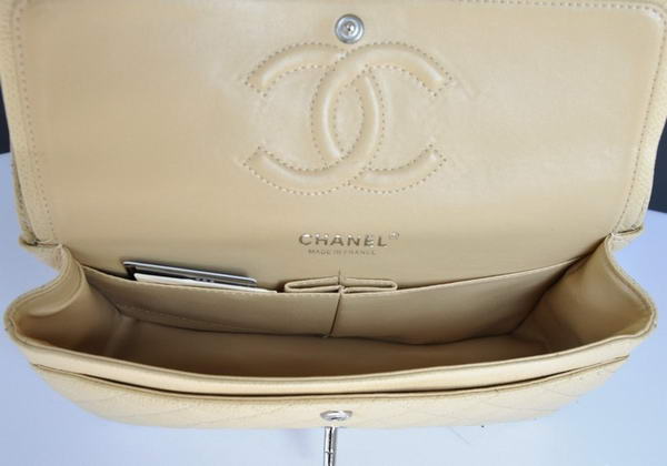 Chanel A1112 2.55 Series Flap Bag Original Caviar Leather Apricot