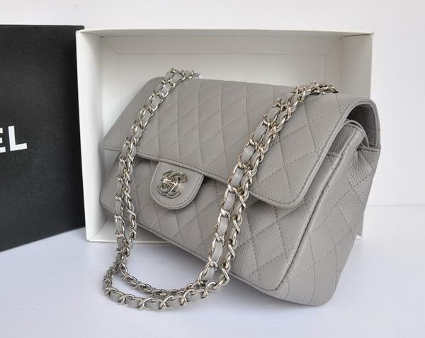 Chanel A1112 2.55 Series Flap Bag Original Caviar Leather Grey