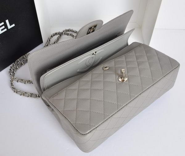 Chanel A1112 2.55 Series Flap Bag Original Caviar Leather Grey