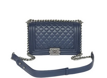 Hot Style Chanel A67086 Royalblue Le Boy Flap Shoulder Bag Silver