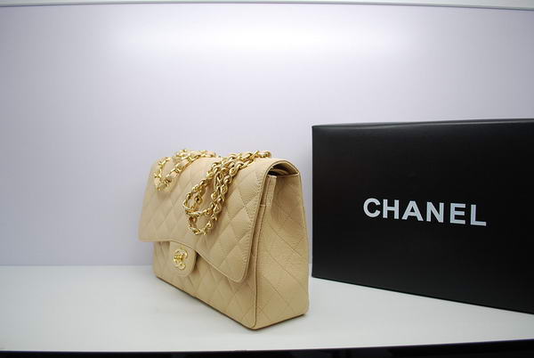 Chanel Jumbo Double Flaps Bag Apricot Original Caviar Leather A36097 Gold