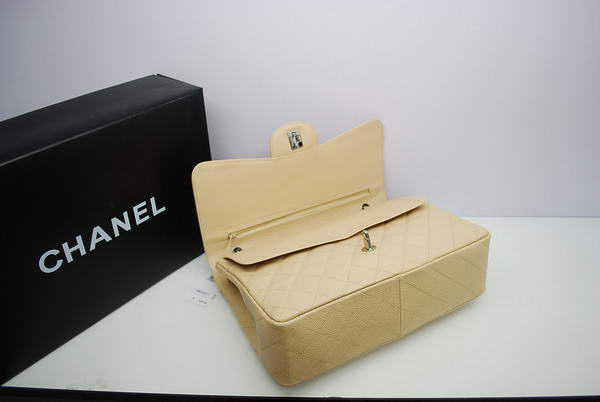 Chanel Jumbo Double Flaps Bag Apricot Original Caviar Leather A36097 Silver