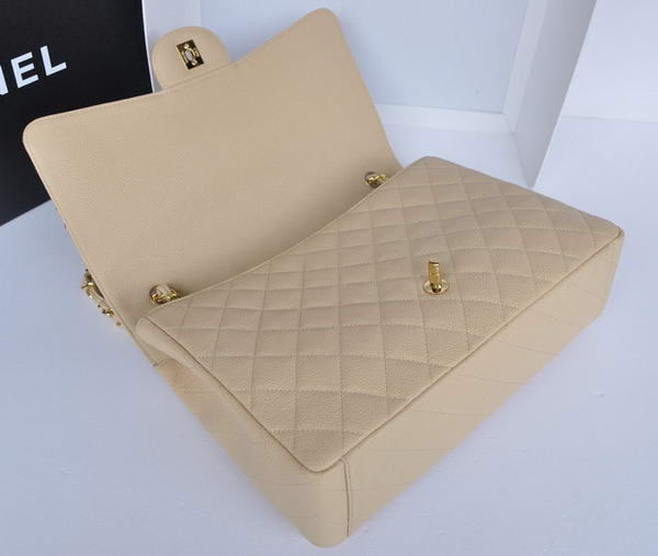 Hot Style Chanel Original Apricot Caviar Leather Jumbo Flap Bag A47600 Gold