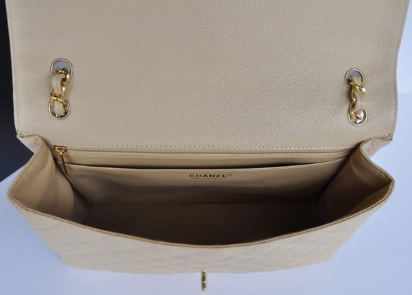 Hot Style Chanel Original Apricot Caviar Leather Jumbo Flap Bag A47600 Gold