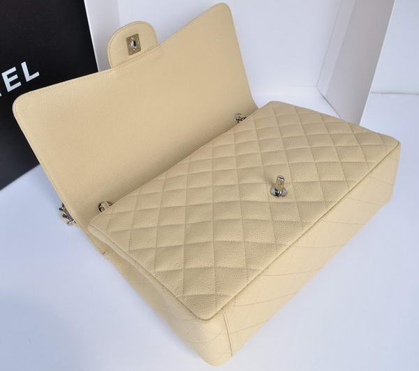 Chanel Original Caviar Leather Jumbo Flap Bag A47600 Apricot