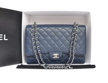 Chanel Original Caviar Leather Jumbo Flap Bag A47600 Blue