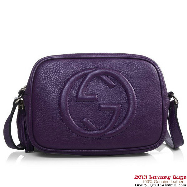 Gucci 308364 Soho Purple Leather Disco Bag