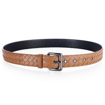 Bottega Veneta Intrecciato Nappa Belt Apricot