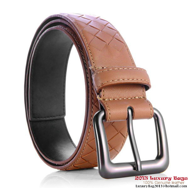 Bottega Veneta Intrecciato Nappa Belt Apricot