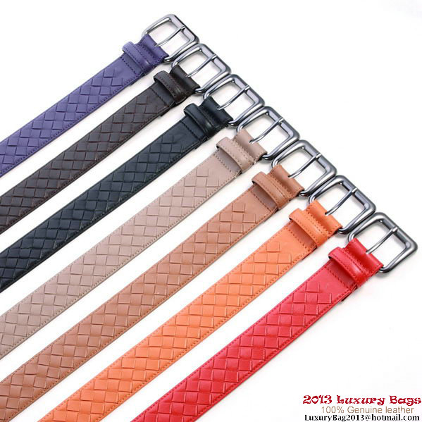 Bottega Veneta Intrecciato Nappa Belt Apricot