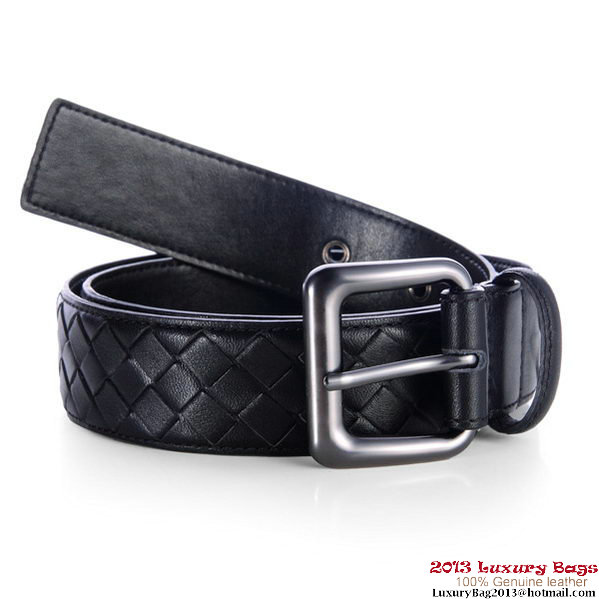 Bottega Veneta Intrecciato Nappa Belt Black