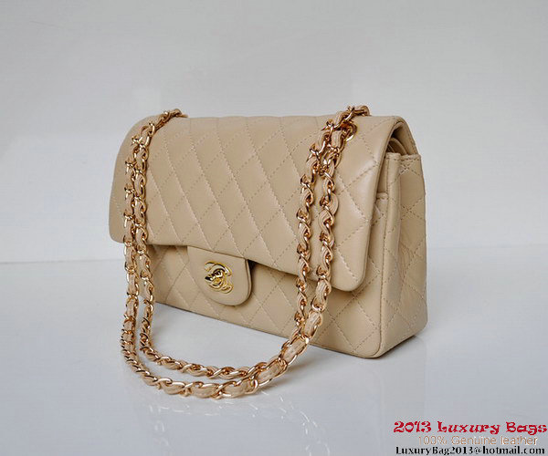 Chanel A01112 Classic Flap Bag Apricot Sheepskin Gold