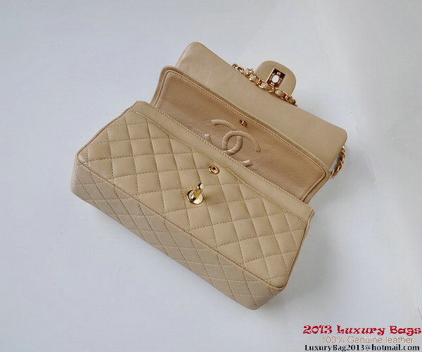 Chanel A01112 Classic Flap Bag Apricot Sheepskin Gold