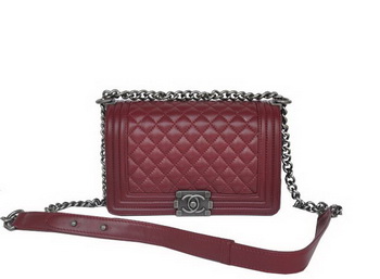 Boy Chanel Flap Shoulder Bag A67086 Sheepskin Bordeaux