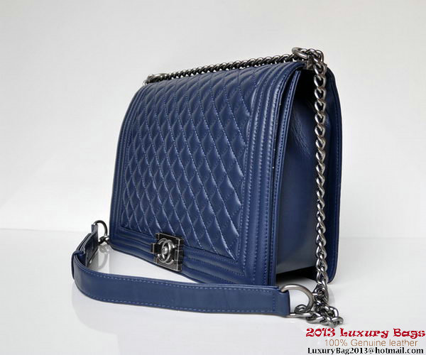 Boy Chanel Flap Shoulder Bag A67087 Sheepskin RoyalBlue