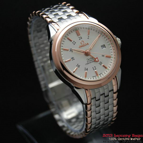 OMEGA DE VILLE Automatic Chronometer Red Gold on Steel Strap OM77214