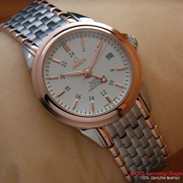 OMEGA DE VILLE Automatic Chronometer Red Gold on Steel Strap OM77214