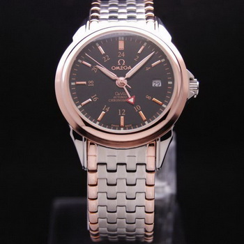 OMEGA DE VILLE Automatic Chronometer Red Gold on Steel Strap OM77215