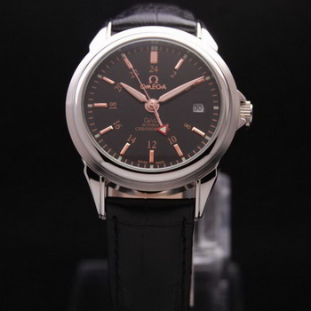 OMEGA DE VILLE Automatic Chronometer Steel on Black Leather Strap OM77205