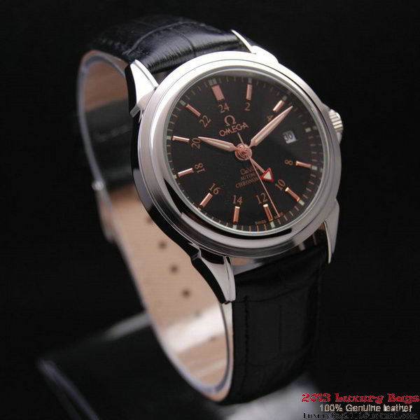 OMEGA DE VILLE Automatic Chronometer Steel on Black Leather Strap OM77205