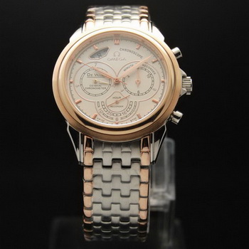 OMEGA DE VILLE CO-AXIAL CHRONOSCOPE Red Gold on Steel Strap OM77429