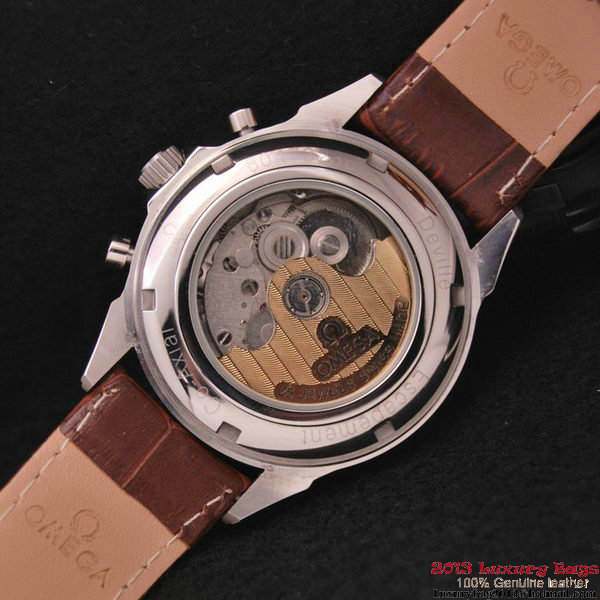 OMEGA DE VILLE CO-AXIAL CHRONOSCOPE Steel on Brown Leather Strap OM77404