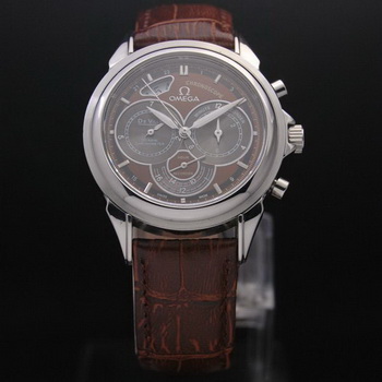 OMEGA DE VILLE CO-AXIAL CHRONOSCOPE Steel on Brown Leather Strap OM77406