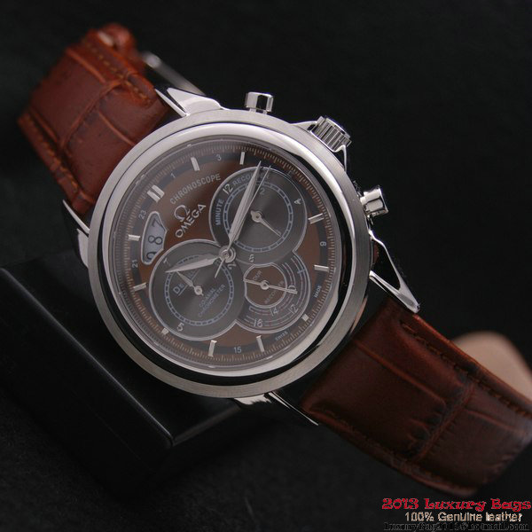 OMEGA DE VILLE CO-AXIAL CHRONOSCOPE Steel on Brown Leather Strap OM77406