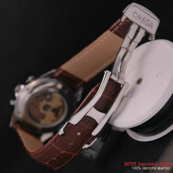 OMEGA DE VILLE CO-AXIAL CHRONOSCOPE Steel on Brown Leather Strap OM77406