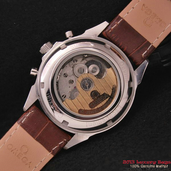 OMEGA DE VILLE CO-AXIAL CHRONOSCOPE Steel on Brown Leather Strap OM77406