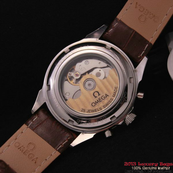 OMEGA DE VILLE CO-AXIAL CHRONOSCOPE Steel on Brown Leather Strap OM77410