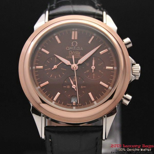 OMEGA DE VILLE CO-AXIAL Chronometer Red Gold on Black Leather Strap OM77510