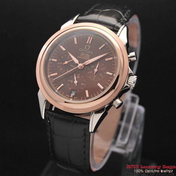 OMEGA DE VILLE CO-AXIAL Chronometer Red Gold on Black Leather Strap OM77510