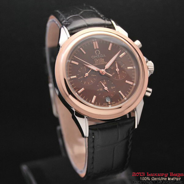 OMEGA DE VILLE CO-AXIAL Chronometer Red Gold on Black Leather Strap OM77510